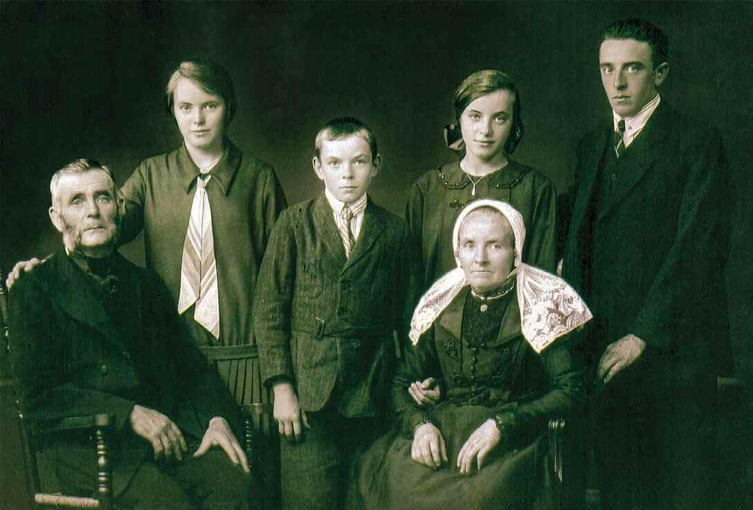My father’s family with my father, the younger of the two males.