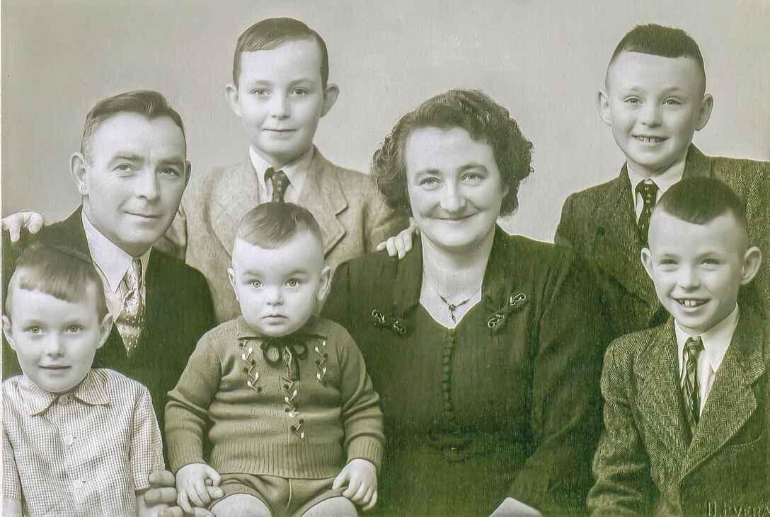 The five brothers and their parents. This photo was taken shortly before the family left for Canada.